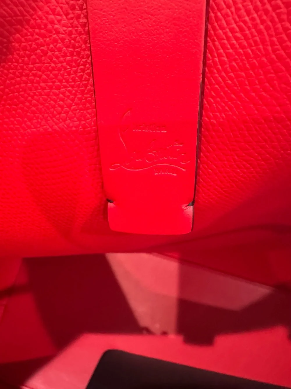 Christian Louboutin Cabata Calfskin Leather Tote with Red Interior